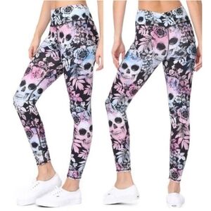 EVCR Evolution & Creation Active Sofia Floral Sugar Skull 7/8 Leggings XS